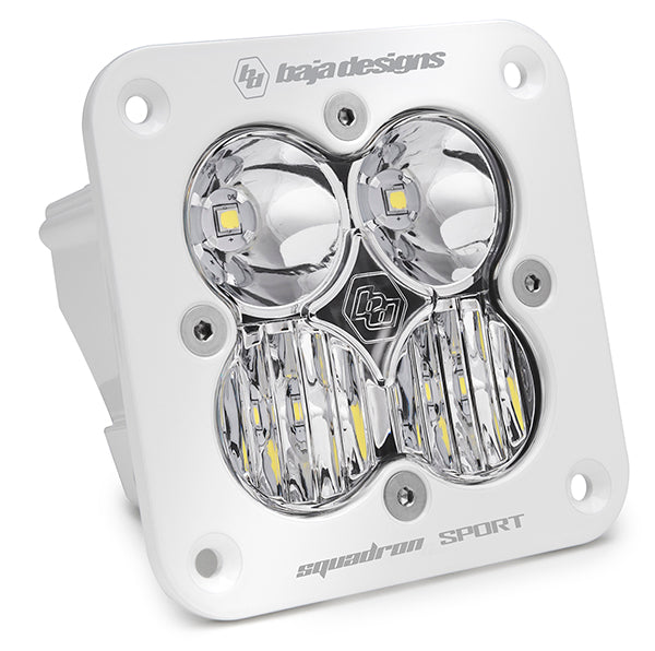 Flush Mount LED Light Pod White Clear Lens Work/Scene Pattern Squadron Sport Baja Designs