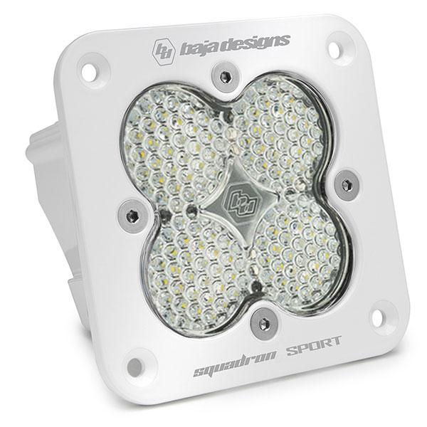 Flush Mount LED Light Pod White Clear Lens Work/Scene Pattern Squadron Sport Baja Designs