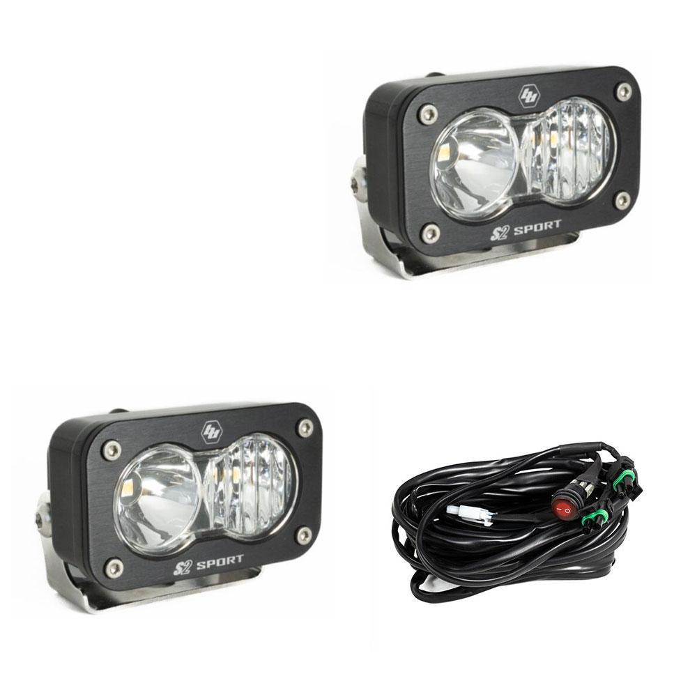 LED Work Light Clear Lens Spot Pattern Pair S2 Sport Baja Designs