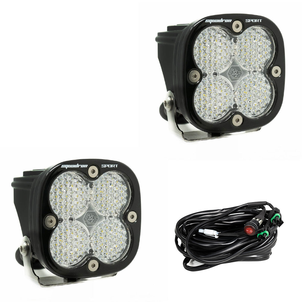 LED Light Pods Clear Lens Spot Pair Squadron Sport Baja Designs