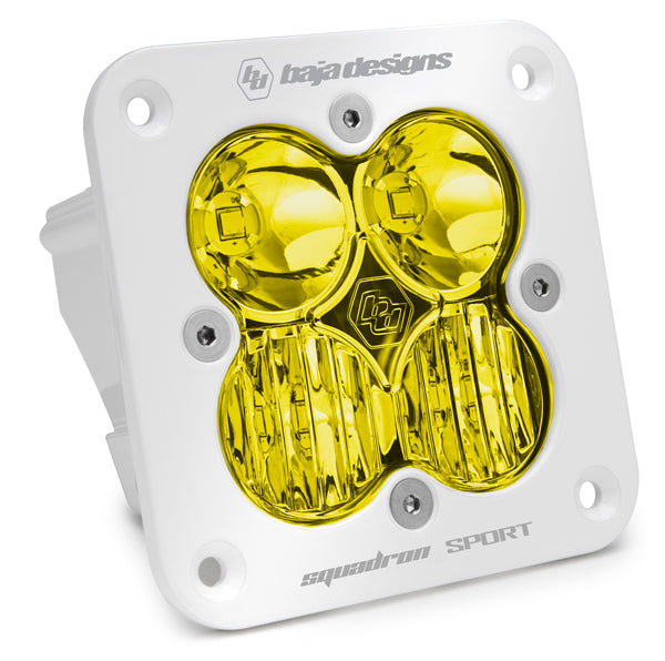 Flush Mount LED Light Pod White Clear Lens Work/Scene Pattern Squadron Sport Baja Designs