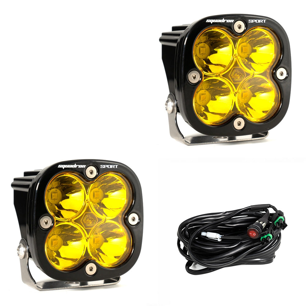 LED Light Pods Clear Lens Spot Pair Squadron Sport Baja Designs
