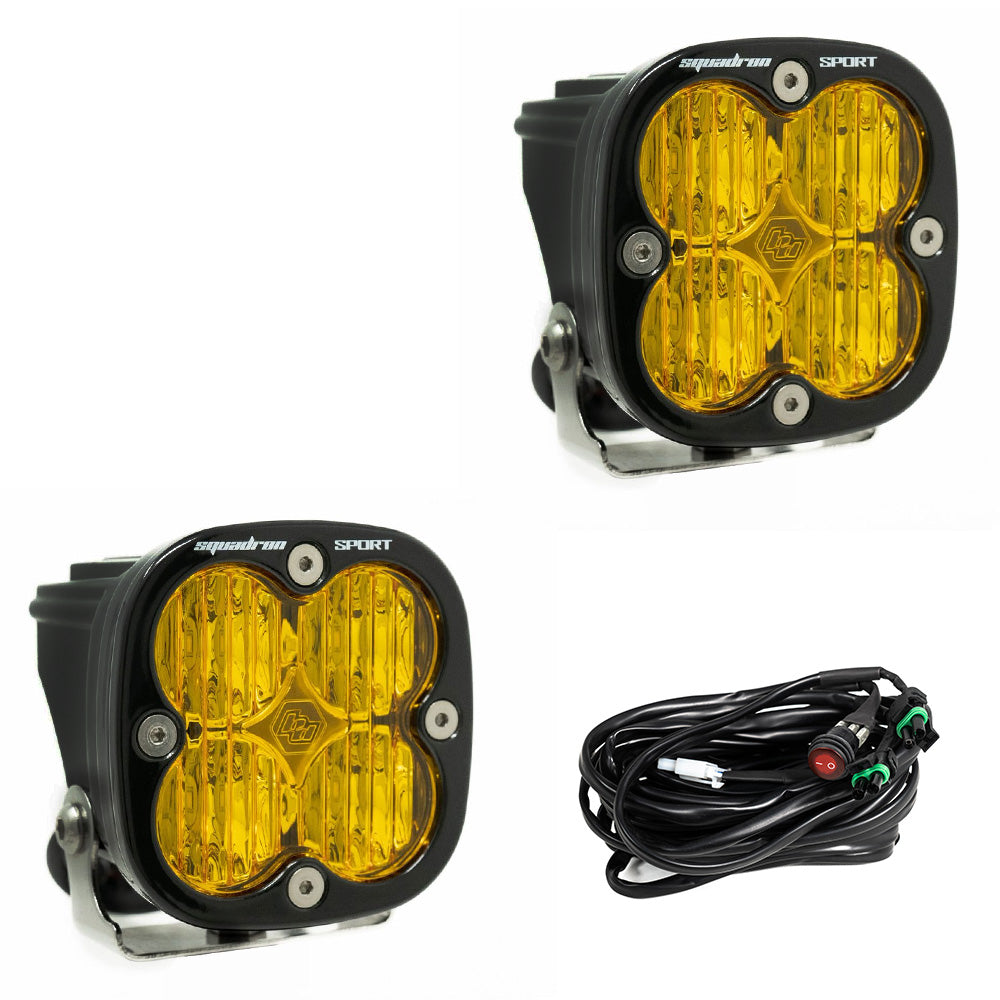 LED Light Pods Clear Lens Spot Pair Squadron Sport Baja Designs