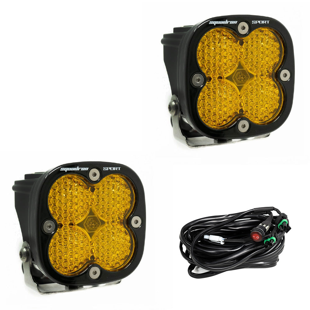LED Light Pods Clear Lens Spot Pair Squadron Sport Baja Designs