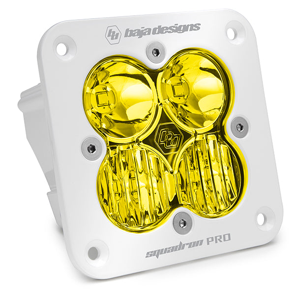 Flush Mount LED Light Pod White Clear Lens Spot Pattern Squadron Pro Baja Designs