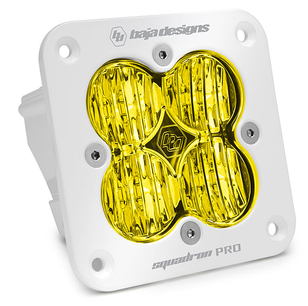 Flush Mount LED Light Pod White Clear Lens Spot Pattern Squadron Pro Baja Designs