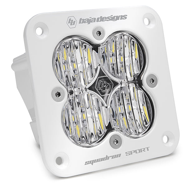 Flush Mount LED Light Pod White Clear Lens Work/Scene Pattern Squadron Sport Baja Designs