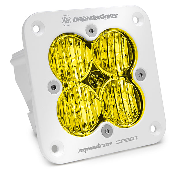 Flush Mount LED Light Pod White Clear Lens Work/Scene Pattern Squadron Sport Baja Designs