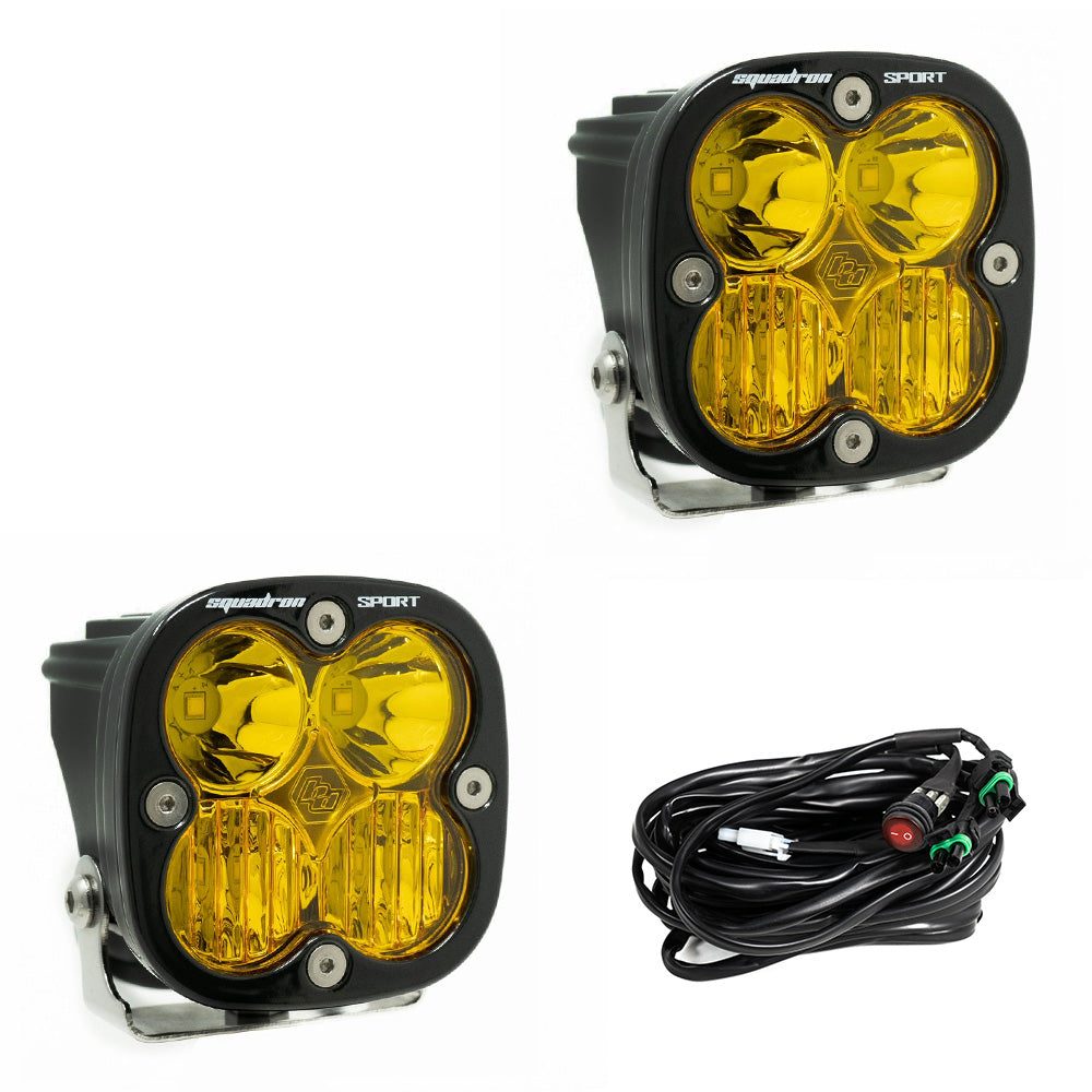 LED Light Pods Clear Lens Spot Pair Squadron Sport Baja Designs